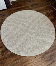 Ikea FULLMKT Beige round Flat Woven Rug 130cm