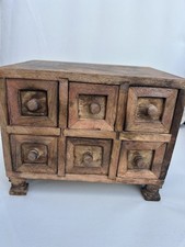 Miniature Wooden Trinket Box Decorative Handmade Table Top Drawers Spice Indian?