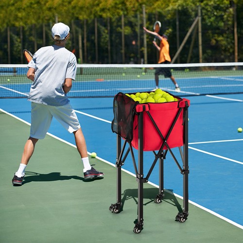 Foldable tennis ball - cart, with