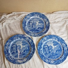 3 X Spode Blue Italian  Dinner