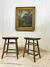 Antique Victorian Pitch Pine Artist Stool