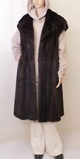 REAL MINK FUR SAGA DARK BROWN MAHOGANY VINTAGE GILET  JACKET COAT 6-8-10-12/M