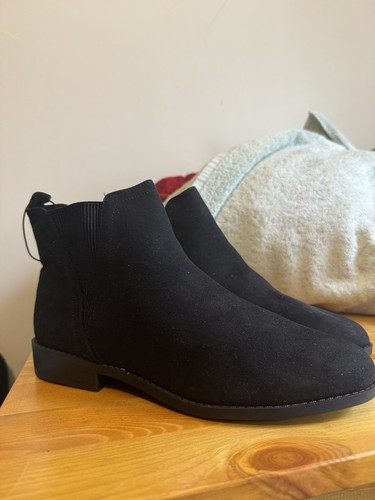 Black faux suede elasticated - black,