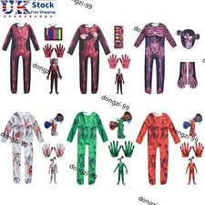 Kids Siren Head Game Cosplay Horror Jumpsuit+Mask+Gloves Halloween Costume Gift-