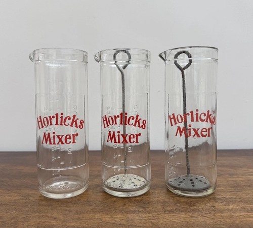 Rare set glass horlicks - glass,