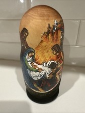 Matryoshka Nesting Dolls 5 Set Life of Jesus Christ Nativity Russian 7" SIGNED