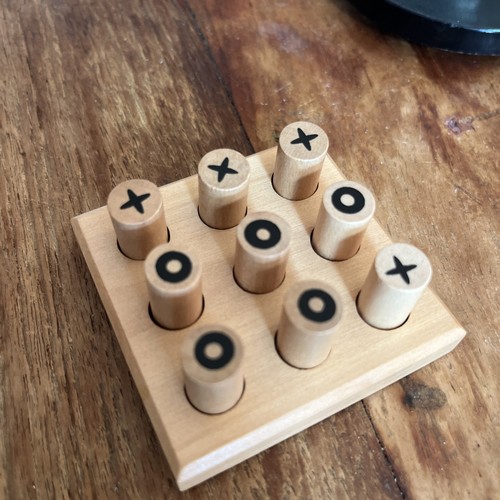 Wooden noughts crosses board - wooden,
