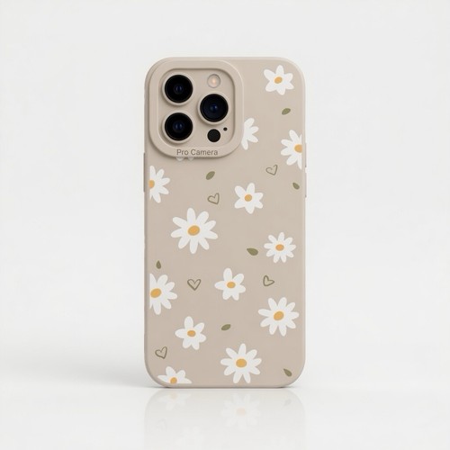 Beige daisy girly case - daisy, for