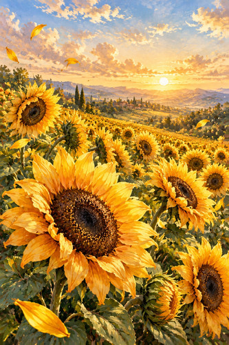 Golden sunflower field - 14.,