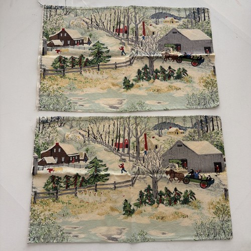 Vntg fabric grandma moses - grandma,
