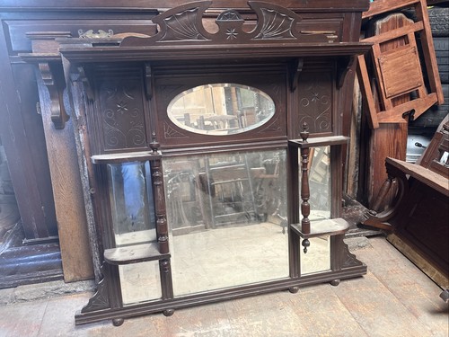 Small antique overmantle - small,