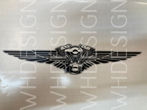 Twin wings decal - v,