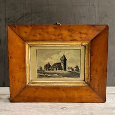 Regency Miniature Painting of Corringham Church Essex By Samuel Mitchell Kershaw