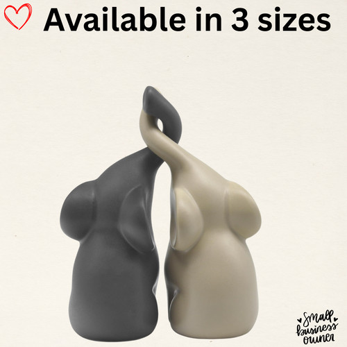 Ceramic elephant couple statue - ceramic,