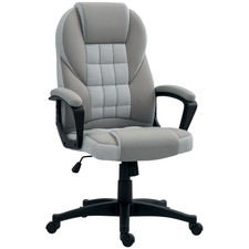 HOMCOM High Back Executive Office Chair, Grey  , Refurbished