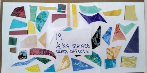 Stained glass offcuts 2k g - stained,