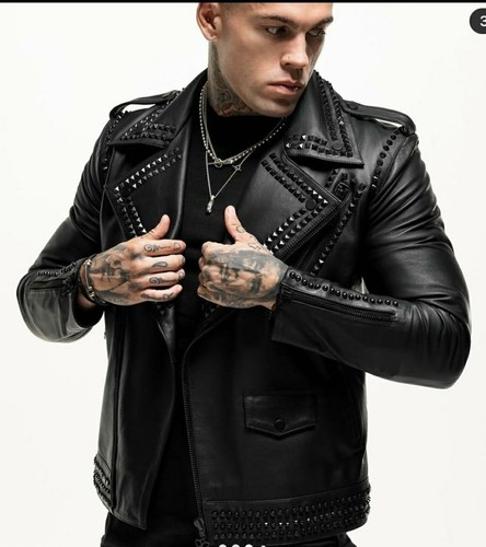 Men brando style studded - men,