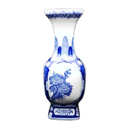 Blue and white porcelain vase - blue,