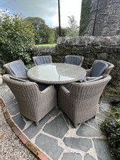 BRIDGMAN 4 SEASONS KENSINGTON 6 SEAT RATTAN GARDEN OUTDOOR DINING WAS £6000
