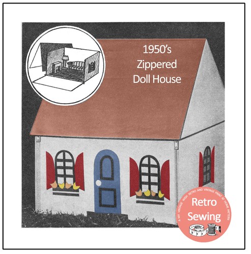 1950s zip dolls house - 1950s, zip-up