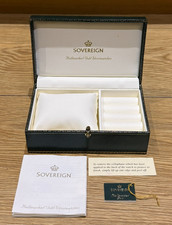 Genuine Original Rare Sovereign Watch Green Presentation Box Case with Booklet