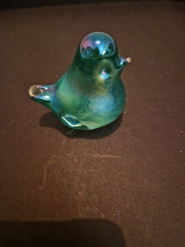 Heron glass small green bird - glass.,