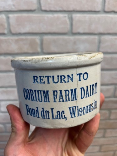 Vintage butter jar corium farm - corium,