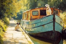 Canal Narrow Boat Canvas