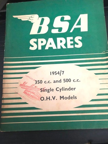 Genuine bsa spares - spares, catalouge