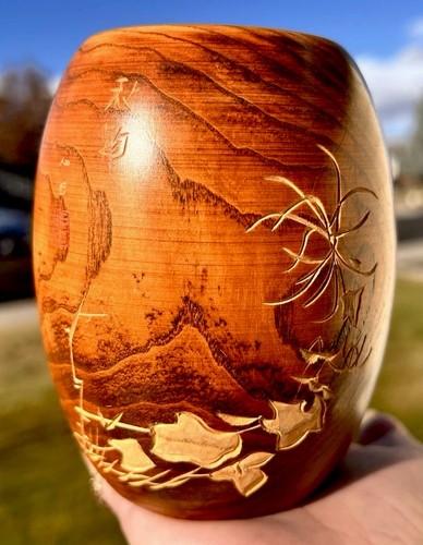 Vintage chinese carved wood - carved,
