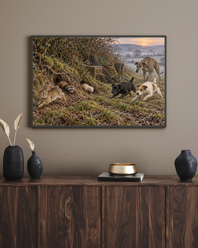 Ferreting dogs art - dogs, print