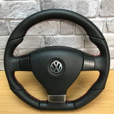 Genuine VW MK5 Golf GTI 30th Edition leather SRS steering wheel. RETRIMMED. 16C