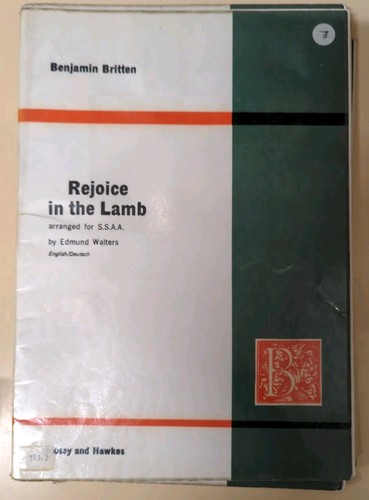Benjamin britten rejoice - britten:rejoice, in