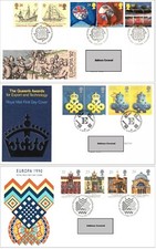 1990's 3 FDC Europa Queens Awards Olympics Barcelona Edinburgh CDS