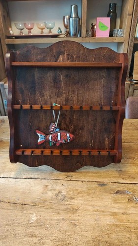 Vintage wooden spoon display - wooden,