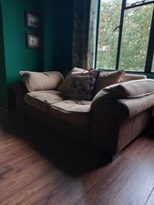 Beige/Brown Fabric 2 Seat Sofa dfs