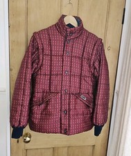 Vintage Original PUFFA Jacket Reversable Coat Zip Removable Arms Gilet Size M 
