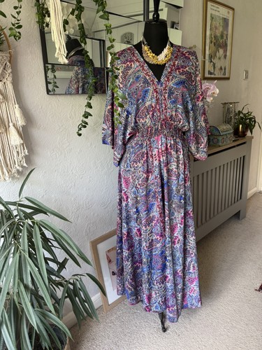 Faux silk pink blue - &,