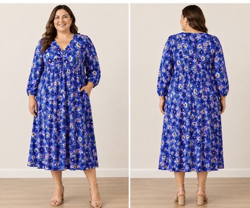 Boden floral print midi tea - midi,