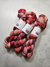 Hand dyed BFL Silk yarn, Lace weight, 100g, RUBY RHAPSODY