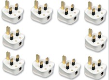 10 x 13 AMP UK 3 PIN FUSED