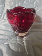 Whitefriars Ruby Red Molar Glass Vase