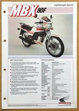 HONDA MBX80F Lightweight Sports Motorcycle Sales Specification Leaflet FEB 1983