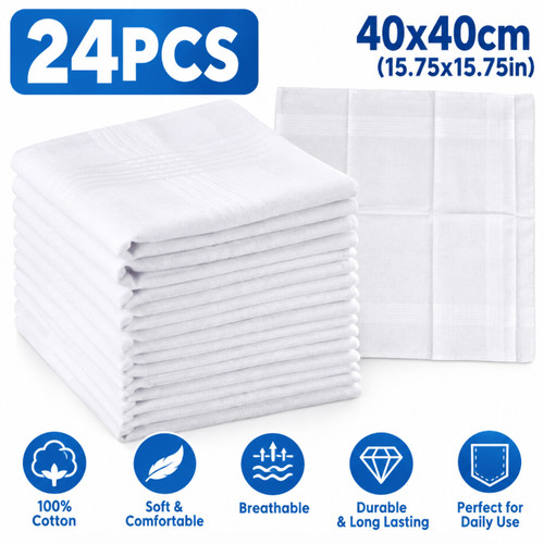 24pcs mens large white cotton - large,