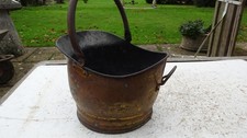 Old Brass Coal Scuttle Fire Place Bucket 1