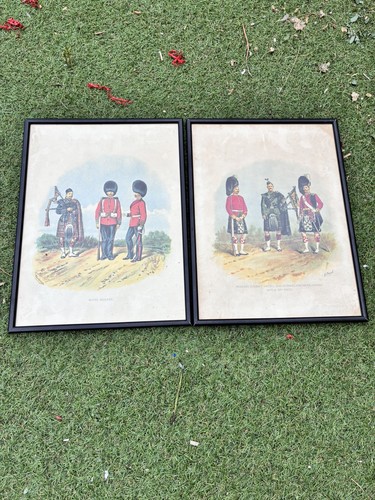 Pair framed simkin military - framed,