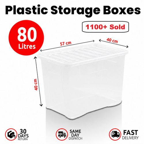 80l clear plastic storage - 80l,