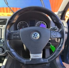 VW Golf GTI Edition Mk5 Stitched Flat Bottom Steering Wheel SHIFTIR COMPLETE 