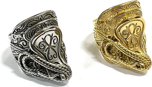 Saddle ring 18k - 18k, gold