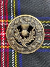 Antique style Scottish Kilt Fly Plaid Brooch 